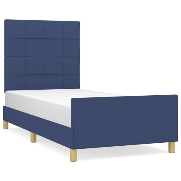 vidaXL Cadre de lit avec tête de lit Bleu 80x200 cm Tissu