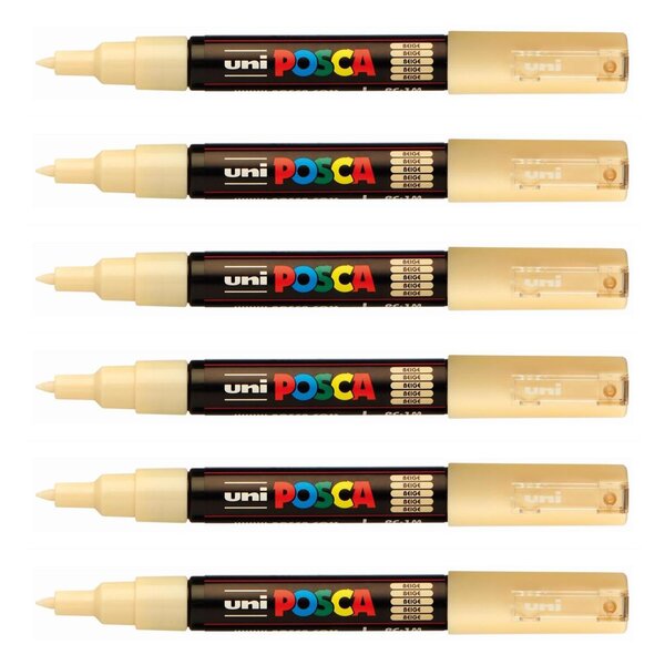 Marqueur pointe conique extra-fine posca pc1mc 0 7 - 1mm beige x 6 posca