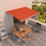 vidaXL Auvent rétractable automatique 400x350 cm Orange et marron