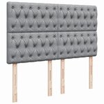 vidaXL Sommier à lattes de lit avec matelas Gris clair 140x190cm Tissu