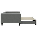 vidaXL Lit de jour avec lit gigogne gris foncé 100x200 cm tissu