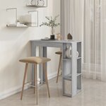 vidaXL Table de bar avec étagère sonoma gris bois d'ingénierie