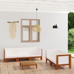 vidaXL Salon de jardin 6 Pièces avec coussins Bois d'acacia solide
