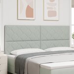 vidaXL Tête de Lit Design Blocs de Diamant Gris Clair 200 cm Velours