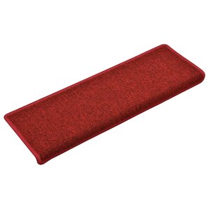vidaXL Tapis d'escalier 15 Pièces 65x21x4 cm Rouge