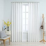 vidaXL Rideaux occultants avec crochets 2 Pièces Blanc cassé 140x225 cm