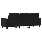 vidaXL Canapé à 3 places Noir 180 cm Tissu