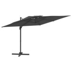 vidaXL Parasol cantilever à double toit Anthracite 400x300 cm