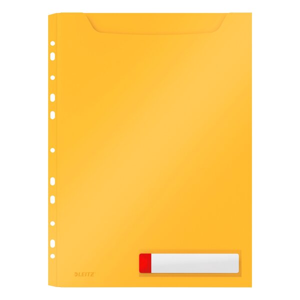 Pochette intercalaire a4 polypropylène opaque leitz cosy jaune - sachet de 3