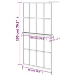 vidaXL Paroi de douche avec étagère Noir 100x195cm Verre ESG&Aluminium