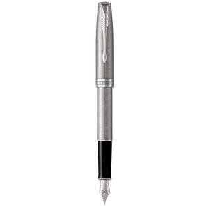 PARKER Sonnet Stylo plume acier inoxydable Plume moyenne encre noire Coffret cadeau