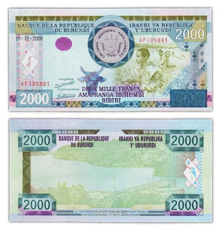 Billet de Collection 2000 Francs 2008 Burundi - Neuf - P47