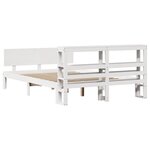 vidaXL Cadre de lit avec tête de lit blanc 135x190 cm bois pin massif