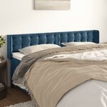vidaXL Tête de lit avec oreilles Bleu foncé 163x16x78/88 cm Velours