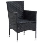 vidaXL Mobilier à dîner de jardin et coussins 5Pièces Résine tressée Noir