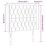 vidaXL Tête de lit à LED Gris clair 103x16x118/128 cm Tissu