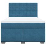 vidaXL Sommier à lattes de lit et matelas bleu 160x200 cm velours