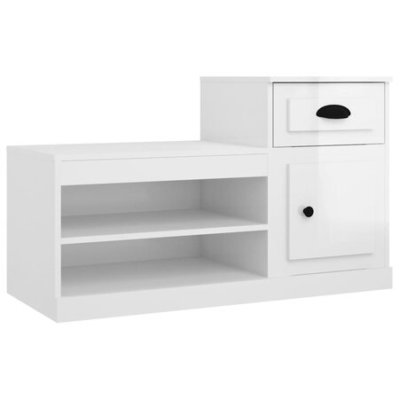 vidaXL Armoire à chaussure blanc brillant 100x42x60 cm bois ingénierie