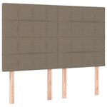 vidaXL Sommier à lattes de lit avec matelas Taupe 140x200 cm Tissu