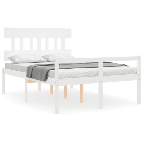 vidaXL Lit pour personne âgée et tête de lit 140x200 cm bois massif