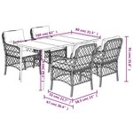 vidaXL Ensemble à manger de jardin coussins 5 Pièces mélange beige rotin