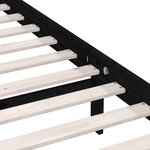 vidaXL Cadre de lit Noir Bois de pin massif 135x190 cm Double
