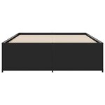 vidaXL Cadre de lit noir 140x190 cm bois d'ingénierie et métal