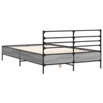 vidaXL Cadre de lit sonoma gris 135x190 cm bois d'ingénierie et métal
