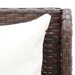 vidaXL Canapés d'angle de jardin 2 Pièces Résine tressée Marron