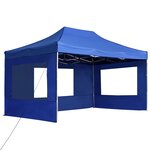 vidaXL Tente de réception pliable avec parois Aluminium 4 5x3 m Bleu