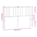 vidaXL Tête de lit métal noir 140 cm