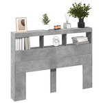 vidaXL Armoire tête de lit avec LED gris béton 140x17x102 cm