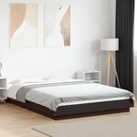 vidaXL Cadre de lit avec lumières LED noir 120x190cm bois d'ingénierie
