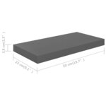 vidaXL Étagère murale flottante 2 Pièces Gris brillant 50x23x3 8 cm MDF