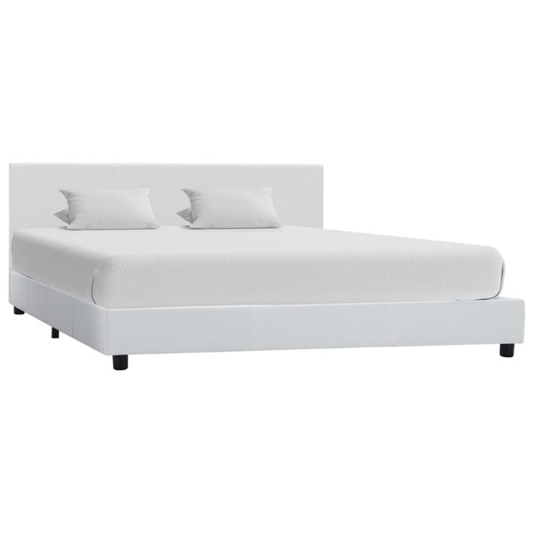 vidaXL Cadre de lit Blanc Similicuir 120 x 200 cm