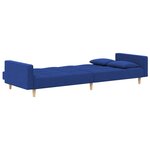 vidaXL Canapé-lit à 2 places avec deux oreillers bleu tissu