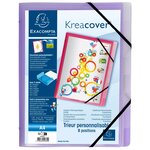 Exacompta - Trieurs personnalisables, 3 rabats, fermeture par élastiques, 8 compartiments, 24x32cm pour A4- couleurs aleatoires