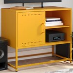 vidaXL Meuble TV jaune moutarde 68x39x60 5 cm acier