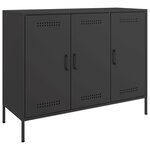 vidaXL Buffet noir 100 5x39x79 cm acier laminé à froid