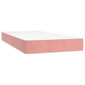 vidaXL Matelas de lit à ressorts ensachés rose 80x220x20 cm velours