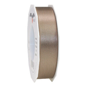 Satin double face 25-m-rouleau 25 mm taupe