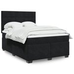 vidaXL Sommier à lattes de lit avec matelas Noir 140x200 cm Velours