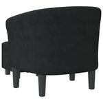 vidaXL Chaise cabriolet avec repose-pied noir velours