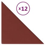 vidaXL Panneaux muraux 12Pièces Rouge bordeaux 30x30 cm Similicuir 0 54m²