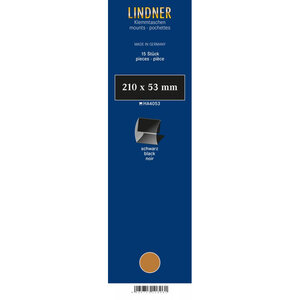 Bandes Klemmfix double soudure 210 x 53 mm pour timbres-poste. Fond - Noir