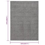 vidaXL Tapis à poils courts 120x170 cm Gris