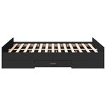 vidaXL Cadre de lit à tiroirs noir 140x190 cm bois d'ingénierie