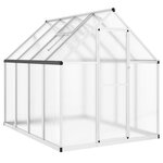 vidaXL Serre avec cadre de base argenté 224x169x195 cm aluminium