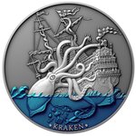 Pièce de monnaie 5 Dollars Niue Kraken 2021 – Argent Antique