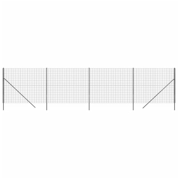 vidaXL Clôture en treillis métallique anthracite 1 8x10 m